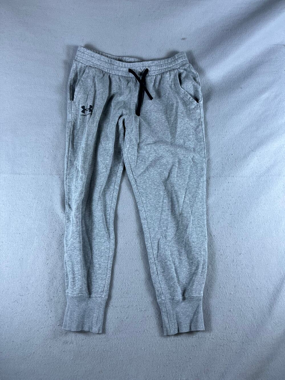 Under armour Sweatpants Mens L Gray Tapered Cuffed Hem Fleece Jogger Athletic
